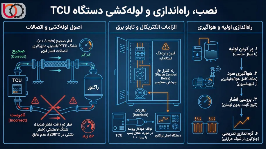 نصب، راهاندازی و لولهکشی دستگاه TCU