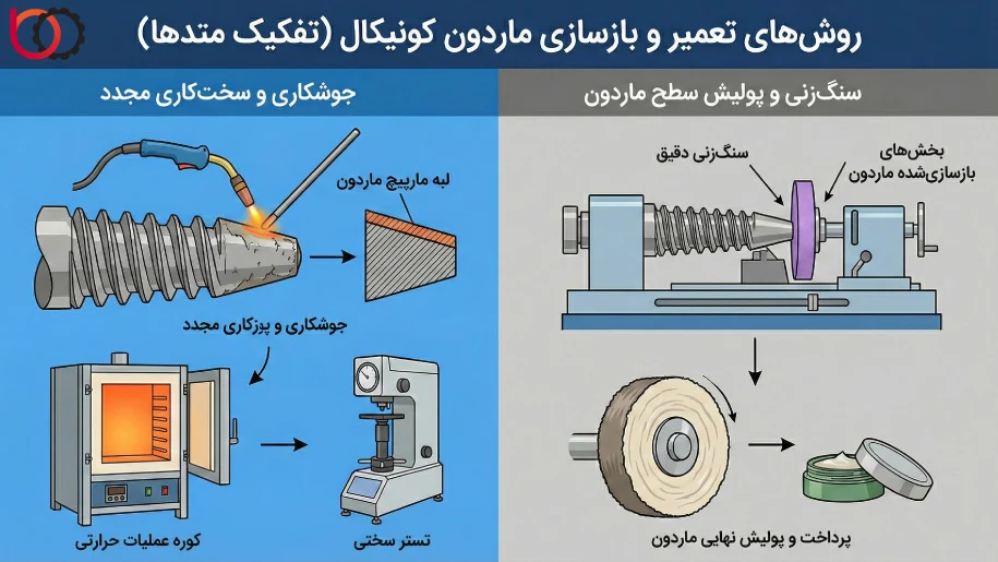 روشهای تعمیر و بازسازی ماردون کونیکال