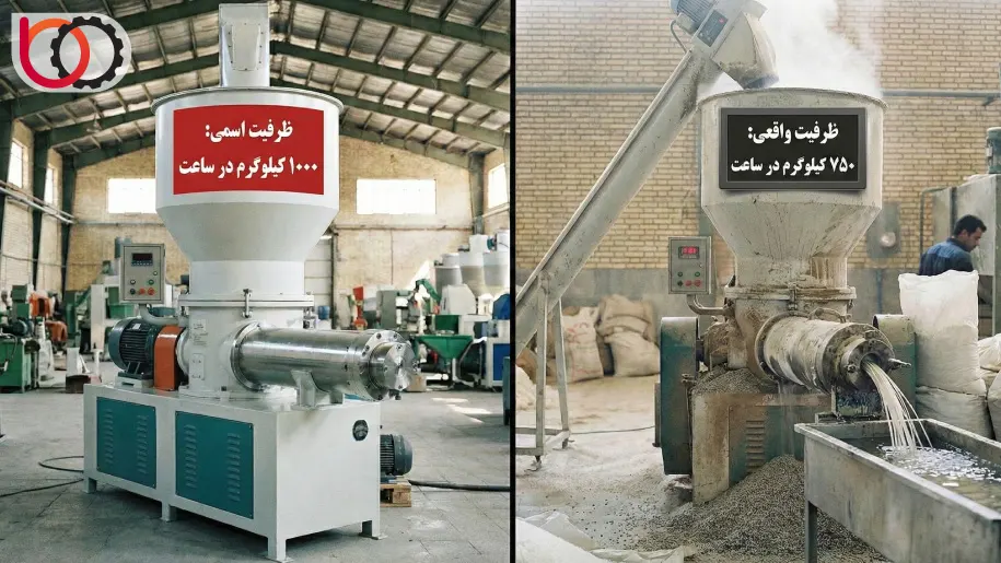 تفاوت ظرفیت اسمی و ظرفیت واقعی دستگاه گرانول