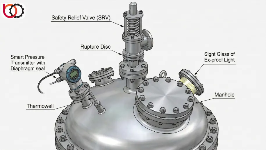 تجهیزات جانبی و ابزار دقیق راکتور تحت فشار