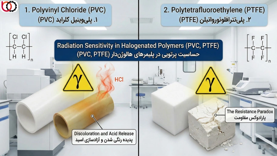 حساسیت پرتویی در پلیمرهای هالوژن‌دار
