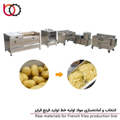 انتخاب و آمادهسازی مواد اولیه خط تولید فرنچ فرایز