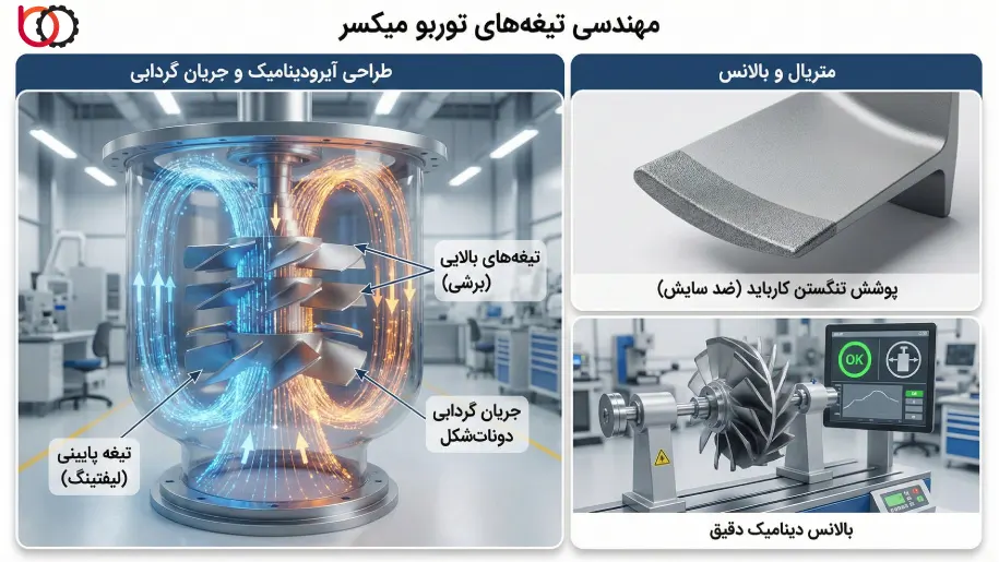 مهندسی تیغه‌های توربو میکسر